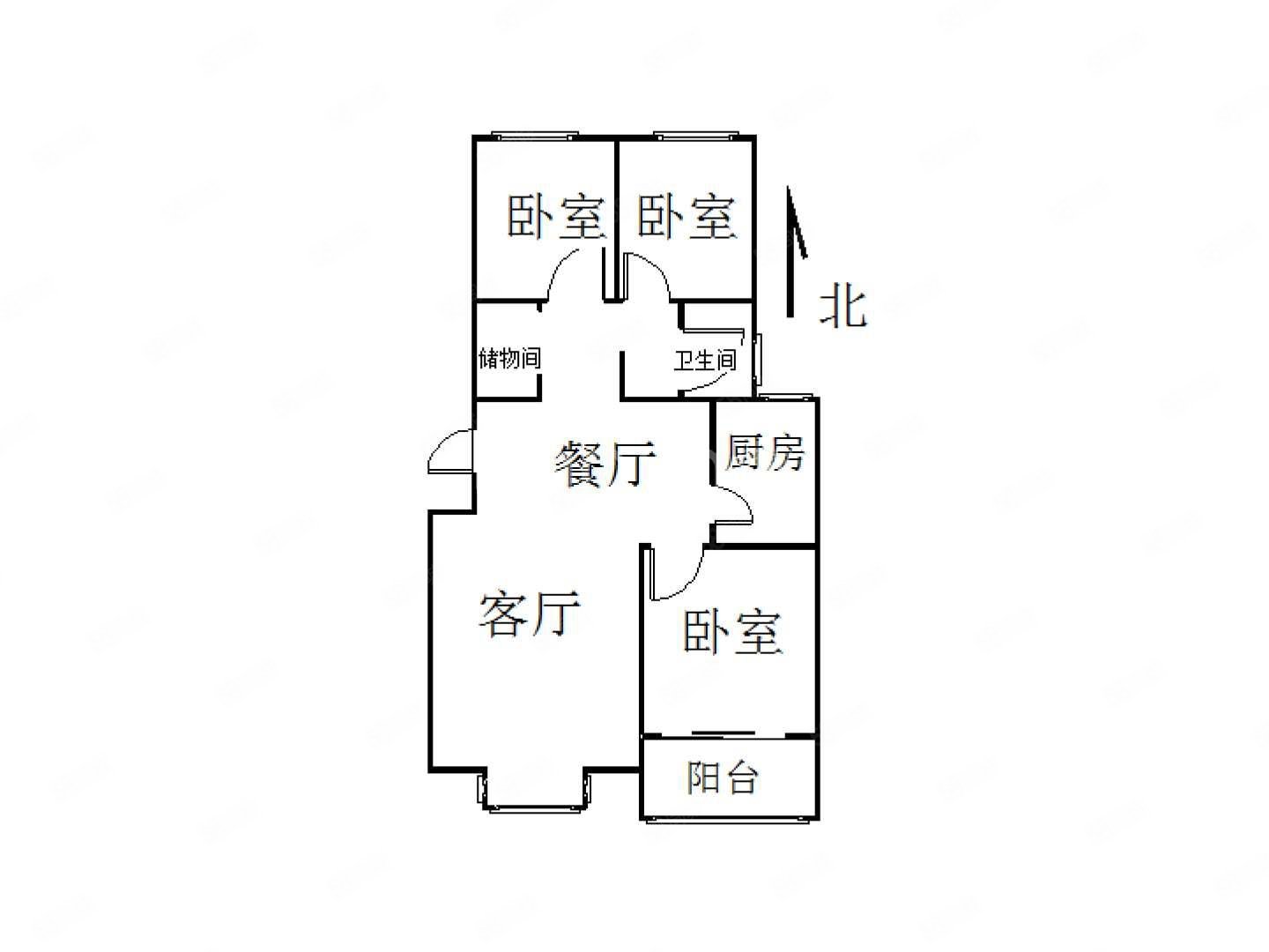 蓝欣家园3室2厅1卫89㎡南北34万