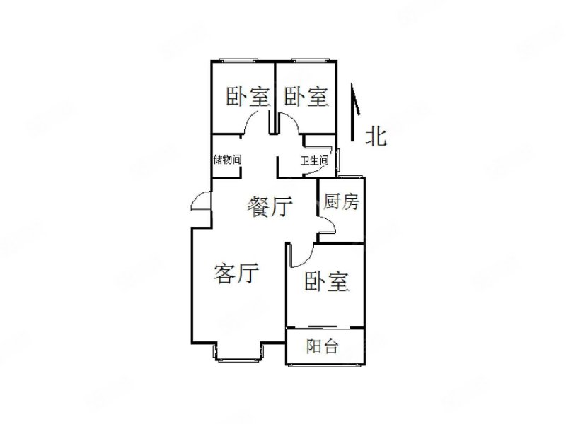 蓝欣家园3室2厅1卫89㎡南北34万