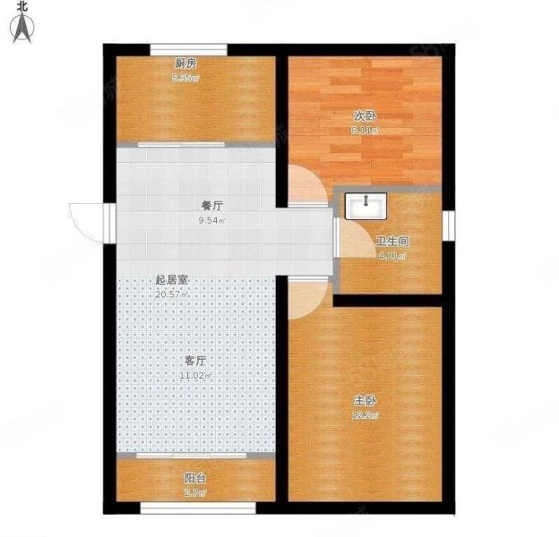 金科凯旋广场2室2厅1卫106㎡南北83万