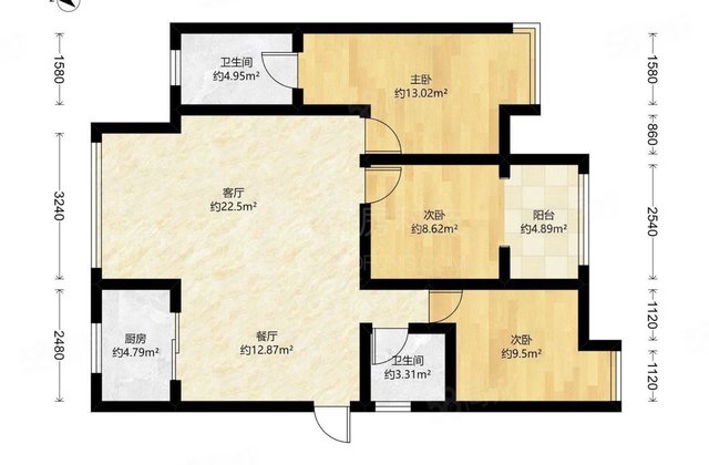 城投金澜湾(二期)3室2厅123㎡122.8万二手房图片