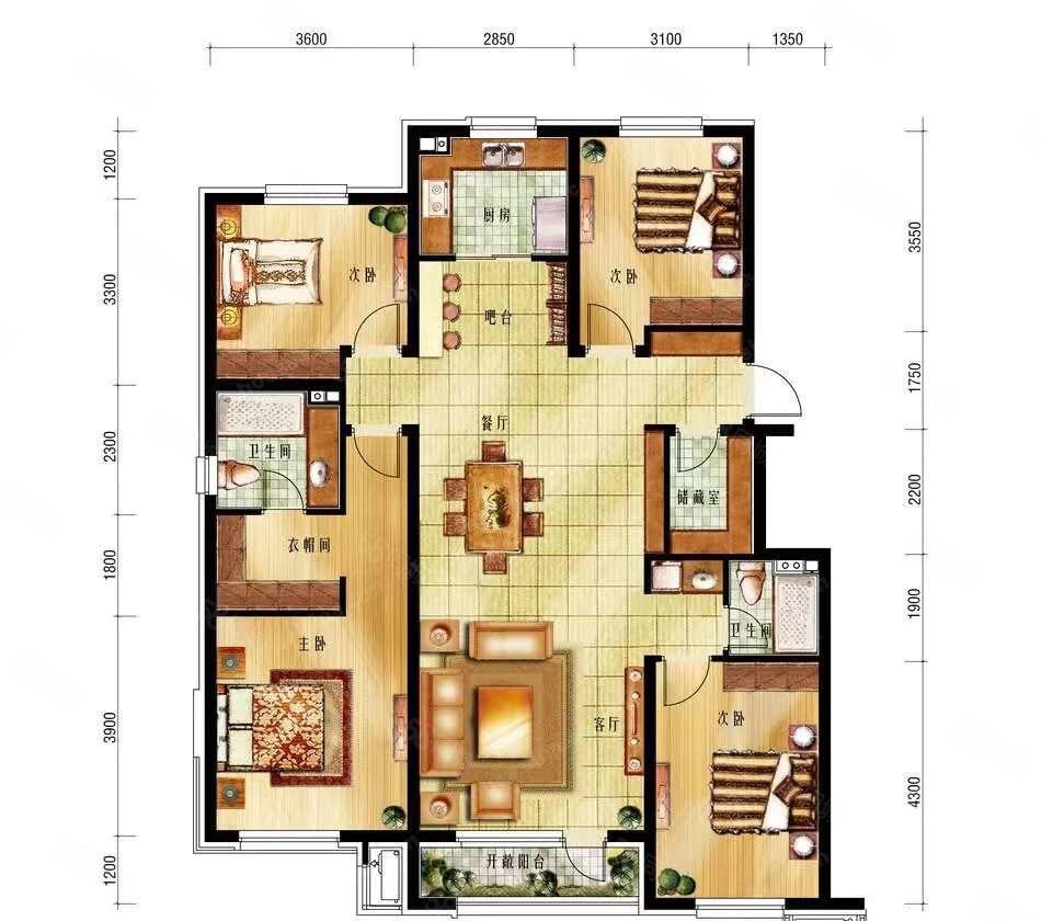 和苑小区4室2厅2卫132㎡南72万