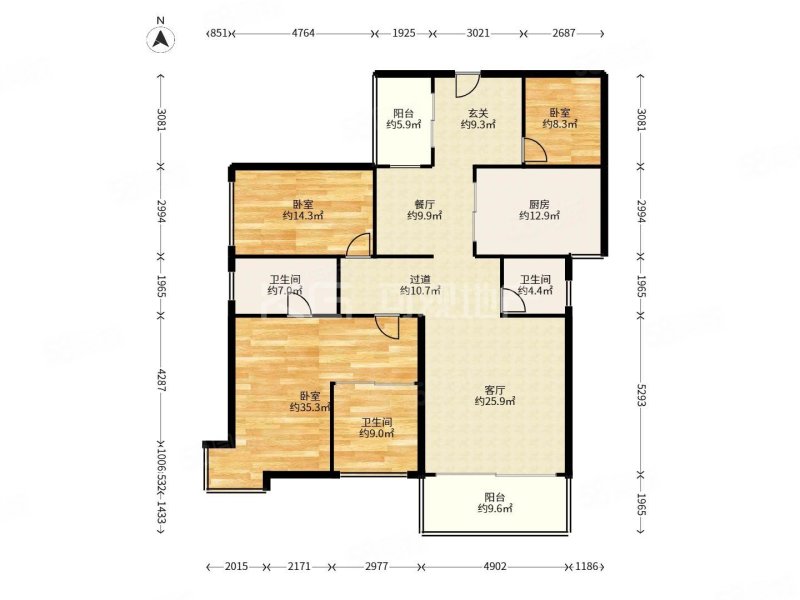 融侨锦江D区4室2厅2卫164.67㎡南598万