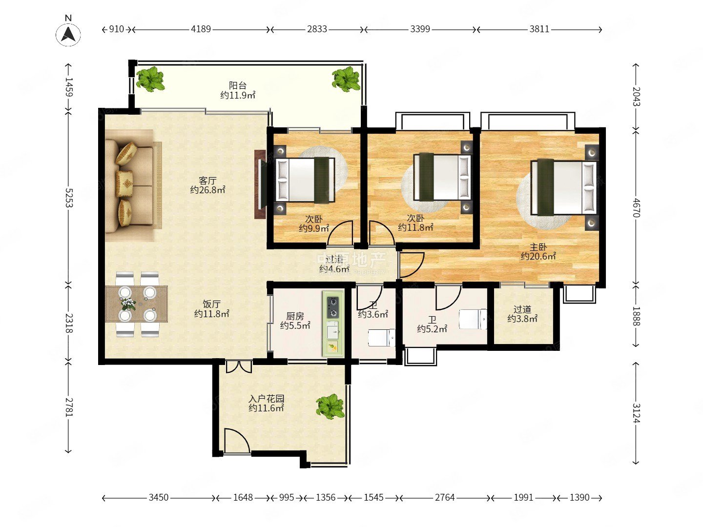 【10图】宽敞明亮,布局大方,采光非常好,中海花城湾-广州58同城