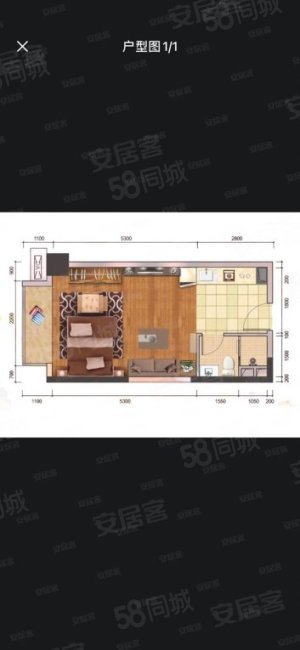 汇东星城1室1厅1卫40.55㎡南36万