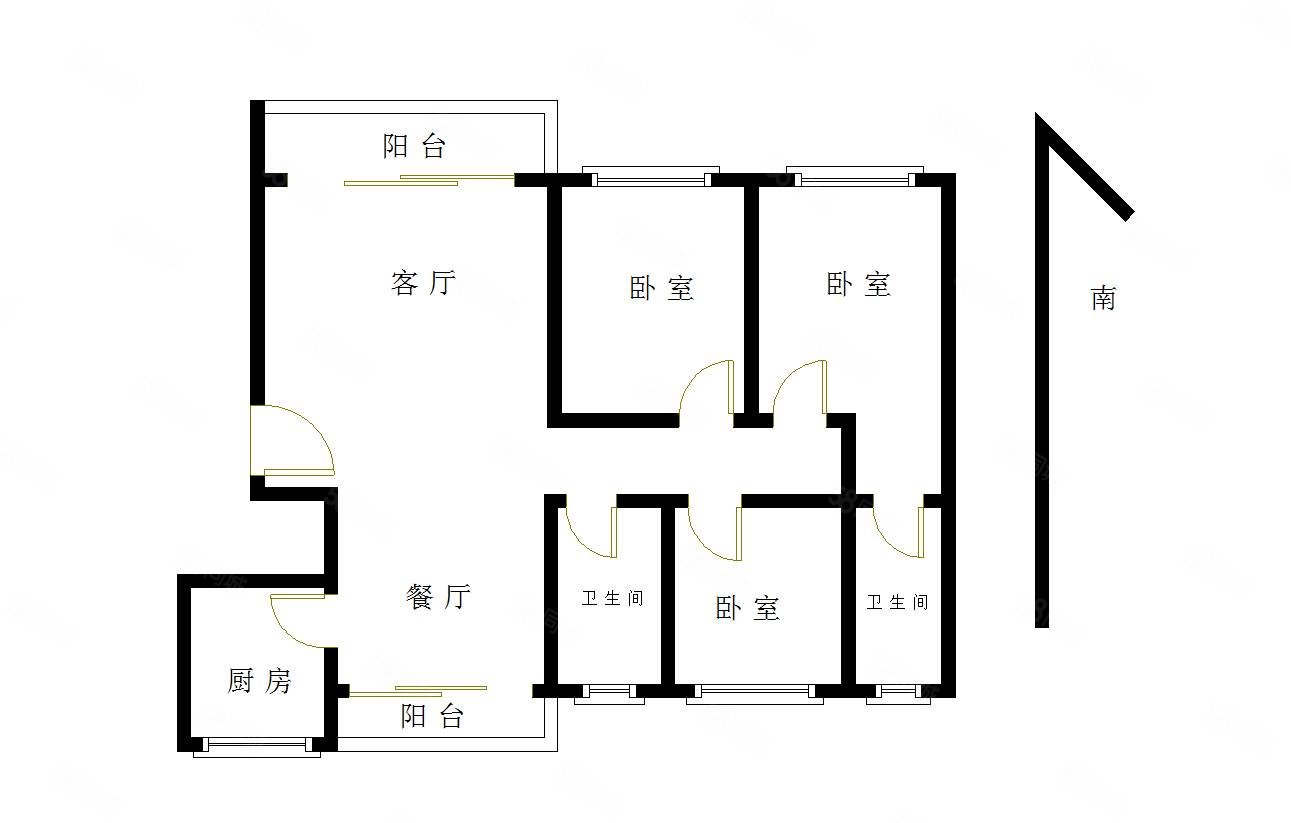 鹭金昌江府3室2厅1卫130㎡南北92万