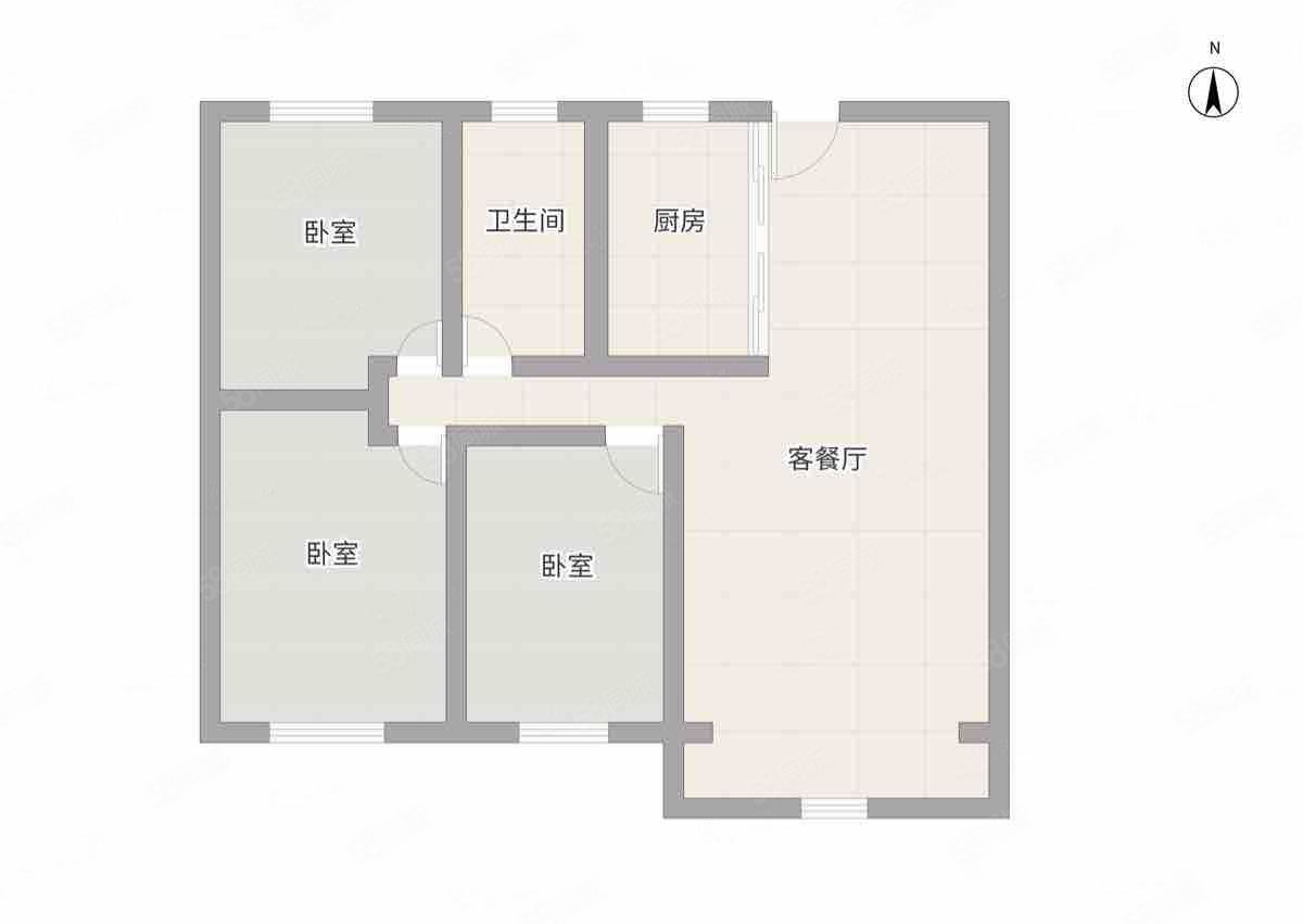 新东升福园3室2厅1卫110㎡南北155万