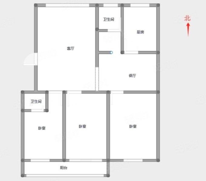 富力城(二期)3室2厅2卫127㎡南北68.8万