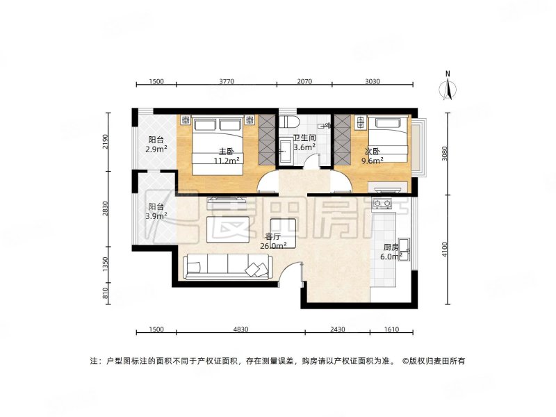 润泽悦溪2室1厅1卫85㎡东西655万