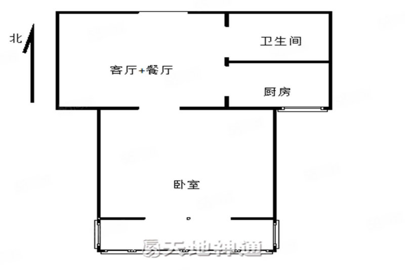 世嘉光织谷(西区)1室1厅1卫54.04㎡南北130万