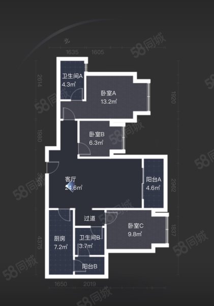 龙湖香港置地学樘府(二期)3室2厅2卫94㎡南北141万