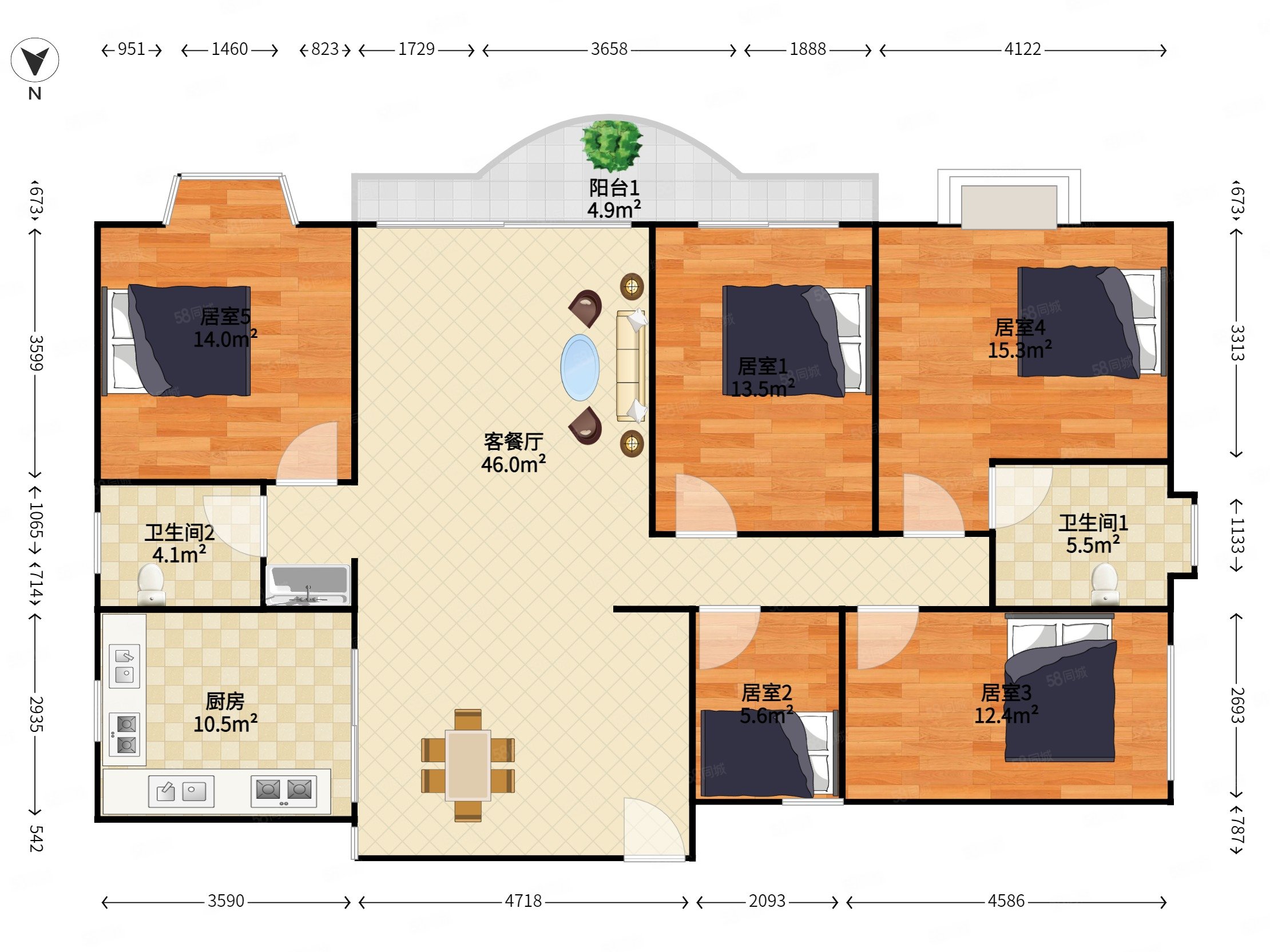 华侨城电梯小高层大五房双龙抱珠户型业主急卖