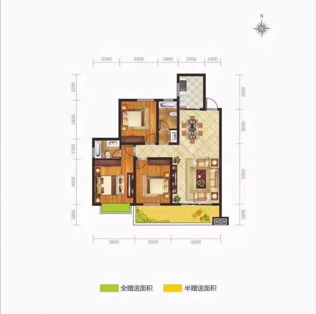 恒众广场3室2厅2卫115㎡南北36.8万