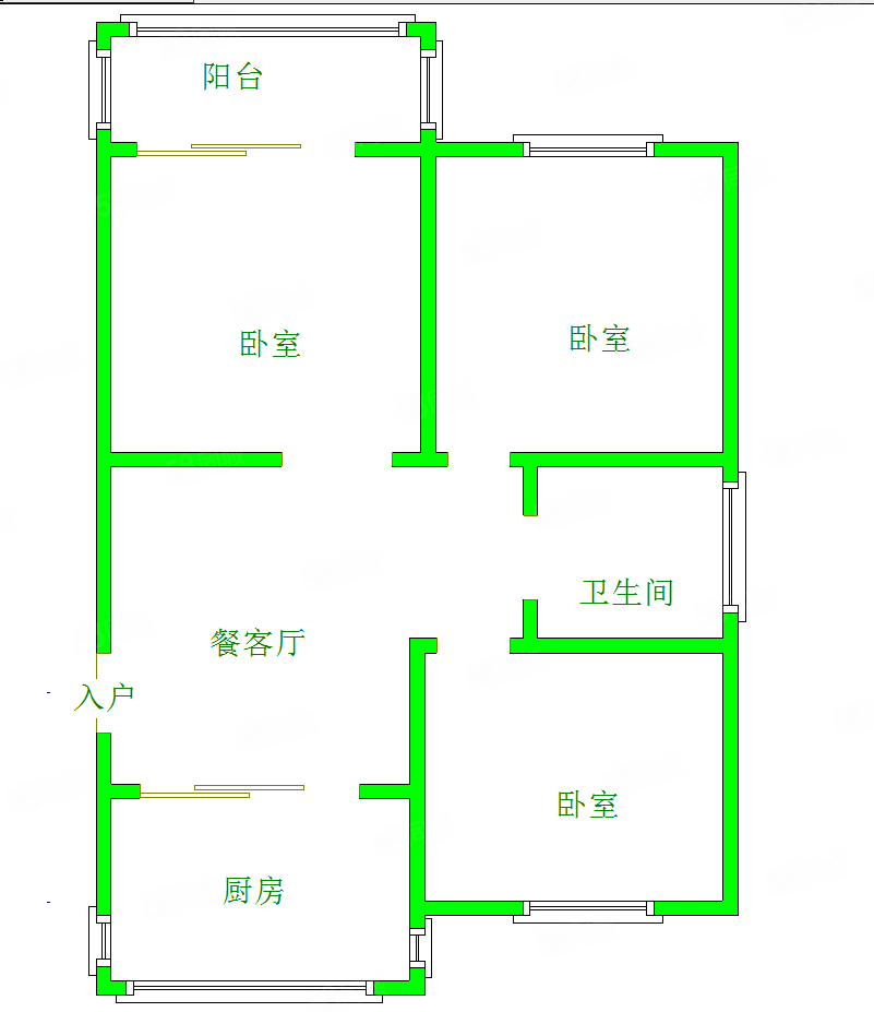 东顾巷家园B区3室1厅1卫89.89㎡南北152万