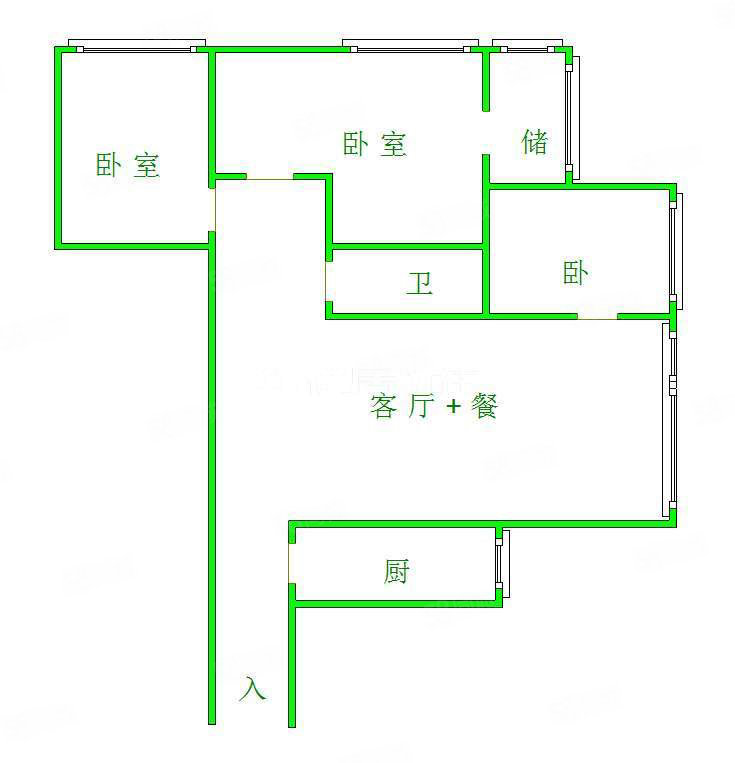 白云丽景4室2厅1卫136㎡南北52万