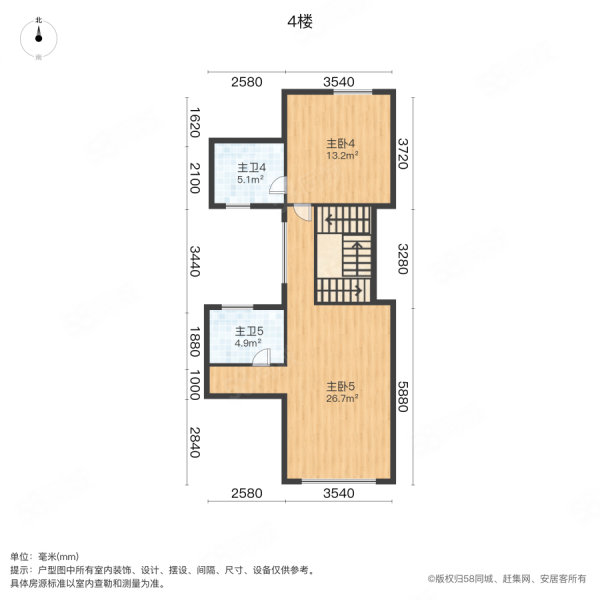 皇庭壹号公馆(别墅)5室1厅6卫198.8㎡南北450万