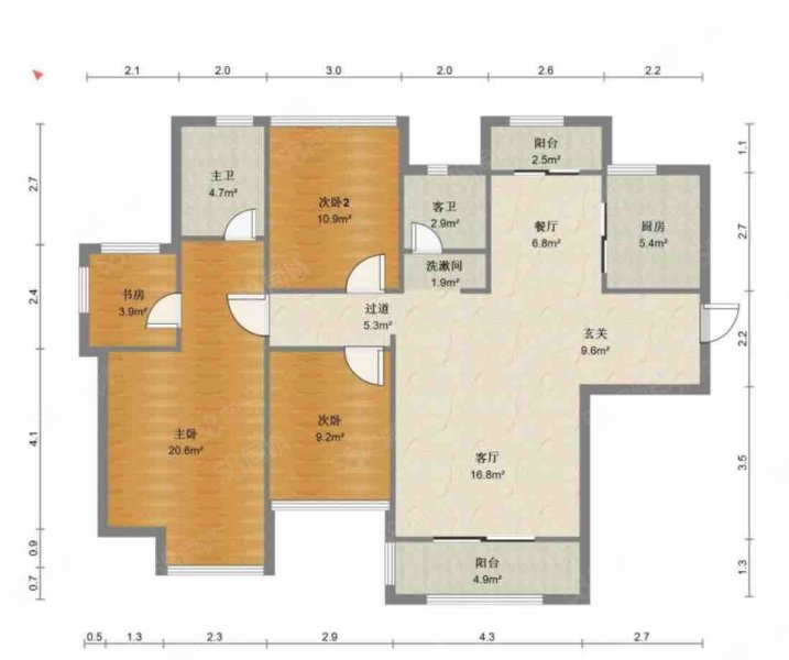 中大十里新城4室2厅2卫135.17㎡南北179万