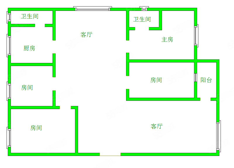 南华大院4室2厅2卫119㎡南北59.9万