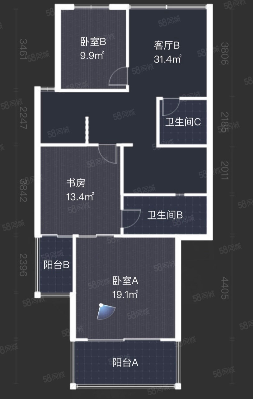 泉景花园4室3厅4卫242㎡南709万