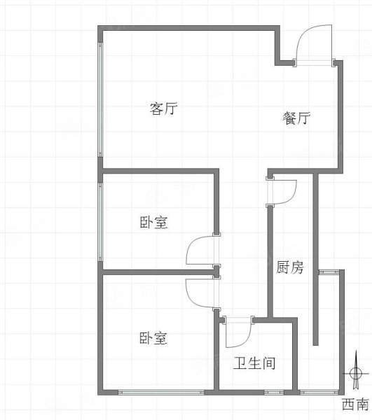 万科西九(一期)2室1厅1卫63.47㎡南北75万