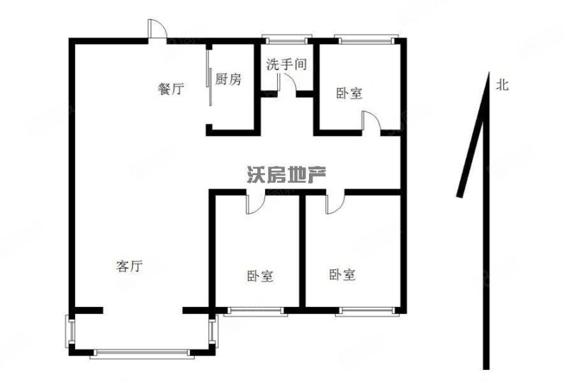 誉德华府3室2厅1卫115㎡南北82万