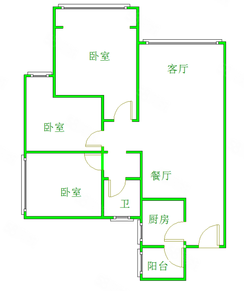 四川成都新都大丰北庭香澜郡南北方向3室2厅1卫85.68㎡总价105万