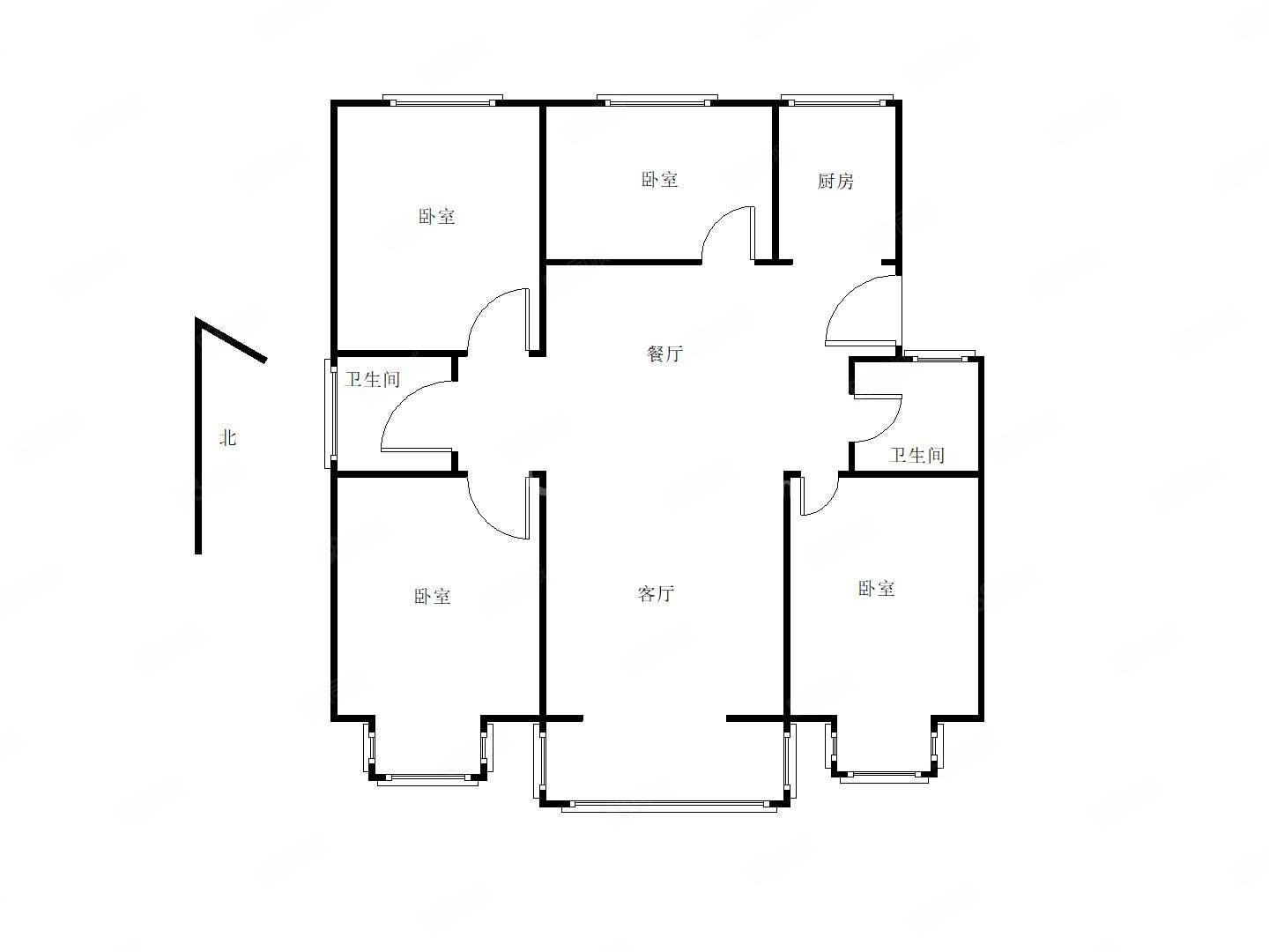 京西江南西区3室2厅2卫140㎡南北95万