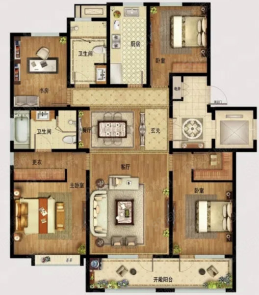 当代MOMA上品学府3室2厅2卫117㎡南105万