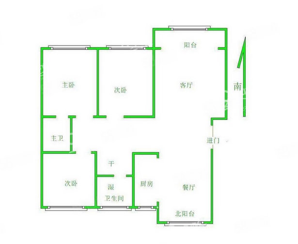 嘉福国际城3室2厅2卫138.94㎡南北120万