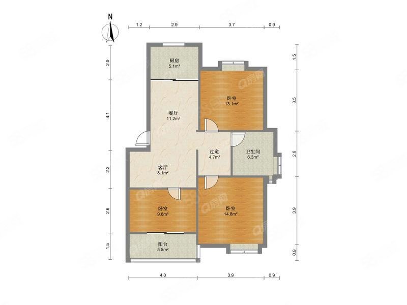 宝业城市绿苑(东区)3室2厅1卫94.93㎡南142万