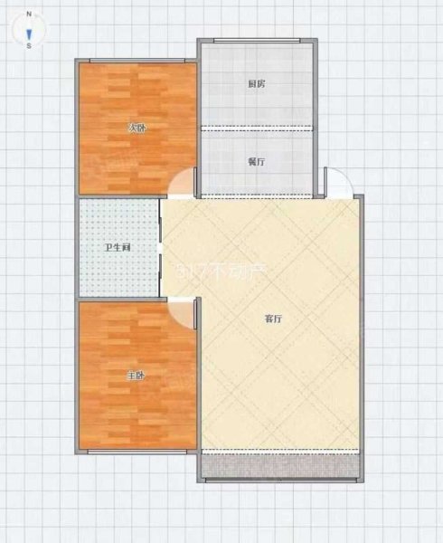 宝地铂宫2室2厅1卫107㎡南北76万