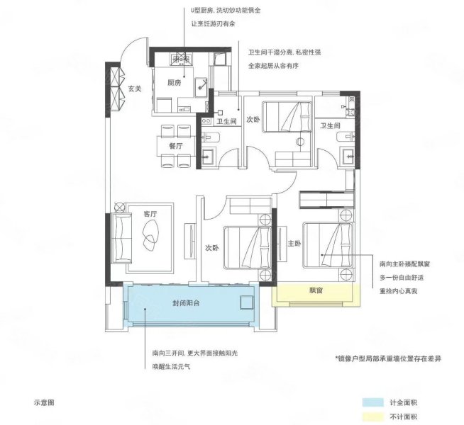 东原阅城二期3室2厅2卫116㎡南北107万