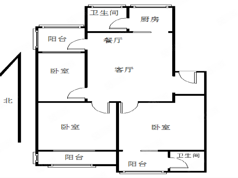 烟草宿舍3室2厅2卫91.68㎡南北369万