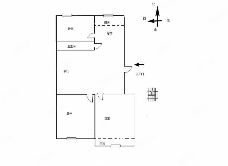 盛华名园3室1厅1卫94㎡南65万