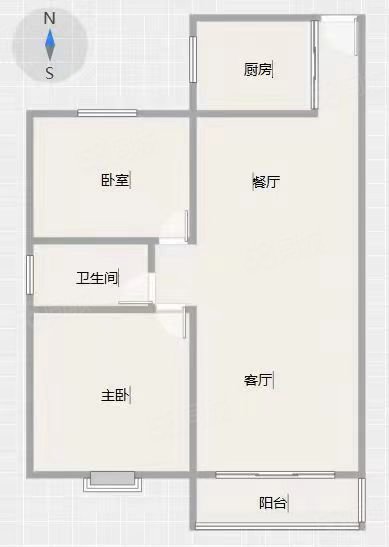 东明广场2室2厅2卫106.68㎡南北65万