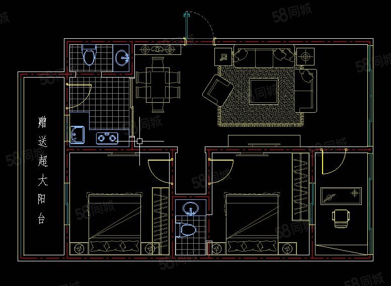 新建村小区3室2厅2卫111.09㎡东57.88万