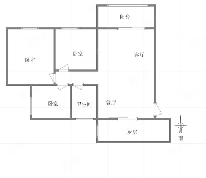 朵力迎宾大道(一期)3室2厅1卫87.82㎡南北90万