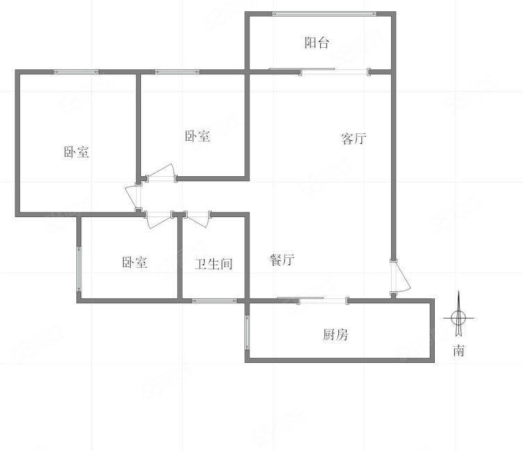 朵力迎宾大道(一期)3室2厅1卫87.82㎡南北90万