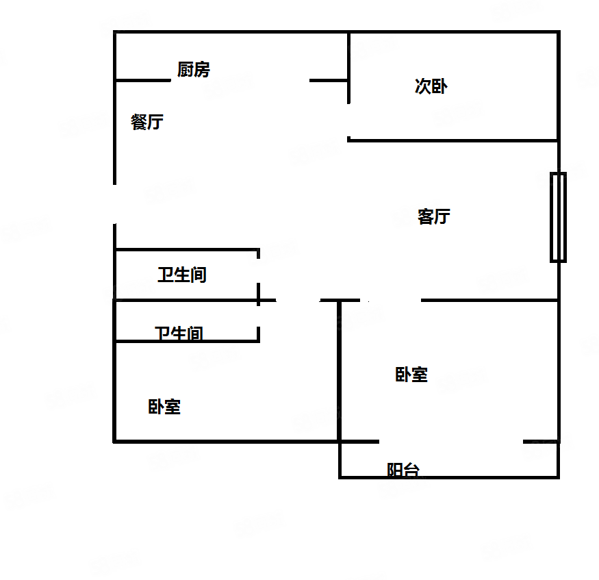 鑫苑丽景3室2厅2卫123㎡南74万