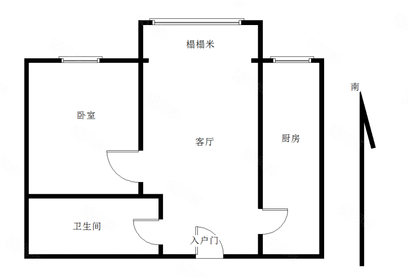 孟家庄路63号院1室1厅1卫43.26㎡南北80万