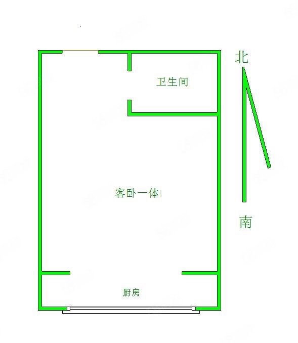 幸福里1室1厅1卫47㎡南北26万