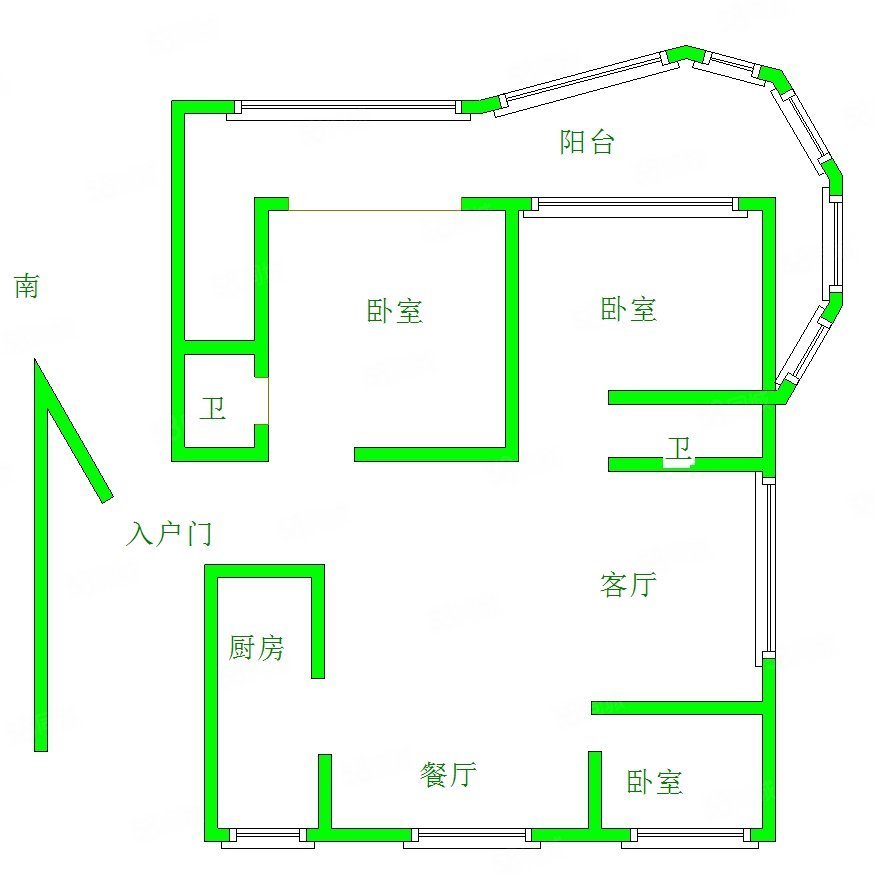 贵华苑3室2厅2卫166㎡南北176万