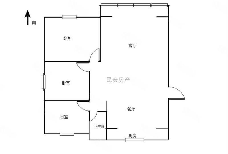 泰和苑3室2厅1卫91㎡南北42万