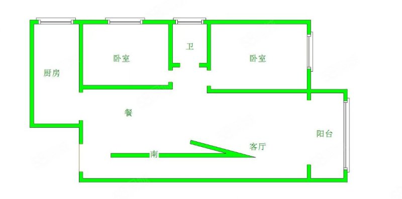 枫丹丽苑2室2厅1卫98㎡南北75万