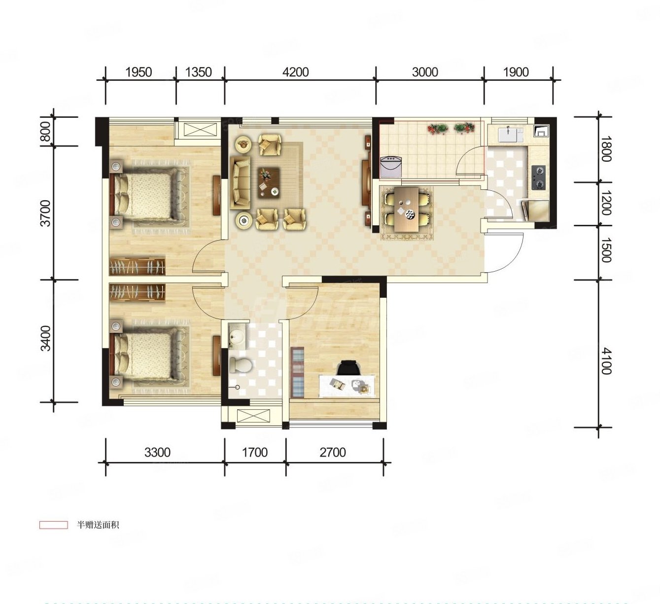 春天里3室2厅1卫89.2㎡东42万