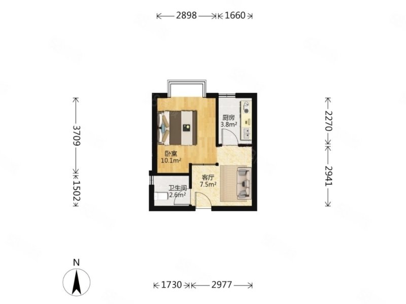 正商蓝钻小区1室1厅1卫39.8㎡北38.5万