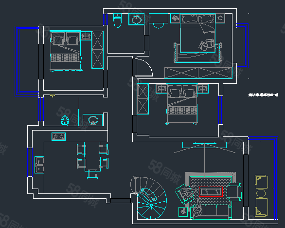 秀江外滩(一期)5室2厅3卫180.42㎡南北82万