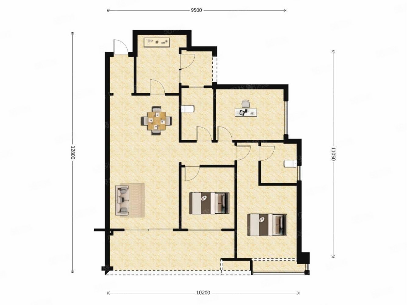 西派城精装大平层全落地窗 带地暖新风系统,中国铁建西派城-重庆58