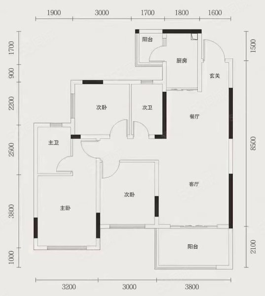 瑞露嘉都3室2厅2卫132㎡东南68万