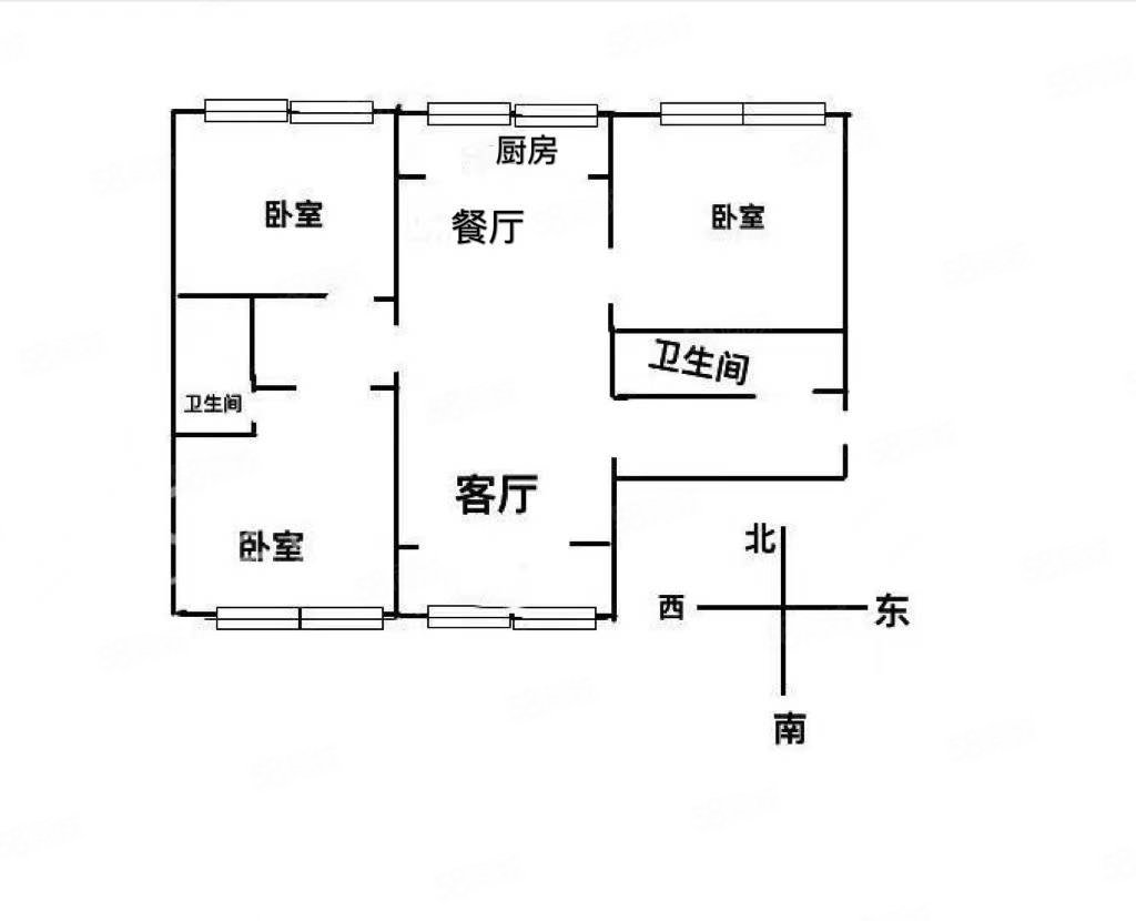 招贤桃源居3室2厅2卫112.47㎡南北102万