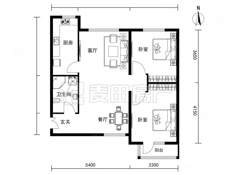 首开智慧社2室1厅1卫86.81㎡南北460万